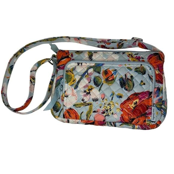 Vera Bradley Sea Air Floral RFID Little Hipster Crossbody Bag - Picture 2 of 10